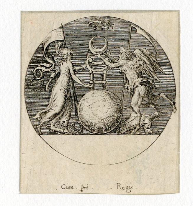 Allégories à la gloire de Henri II : La sagesse et le temps plaçant le trône royal sur le globe terrestre