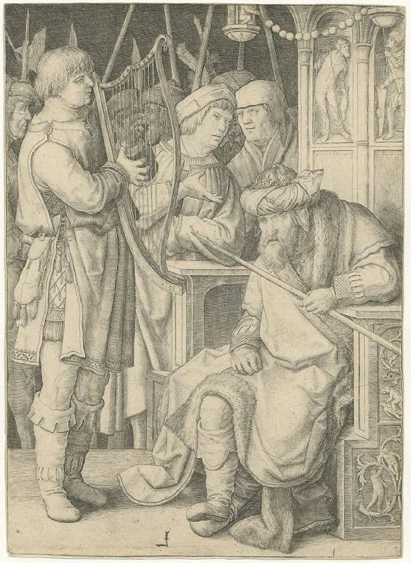 David jouant de la harpe devant Saül