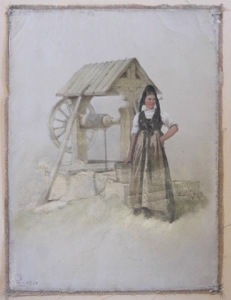 Alsacienne au puits ; Jeune paysanne d'Oberseebach