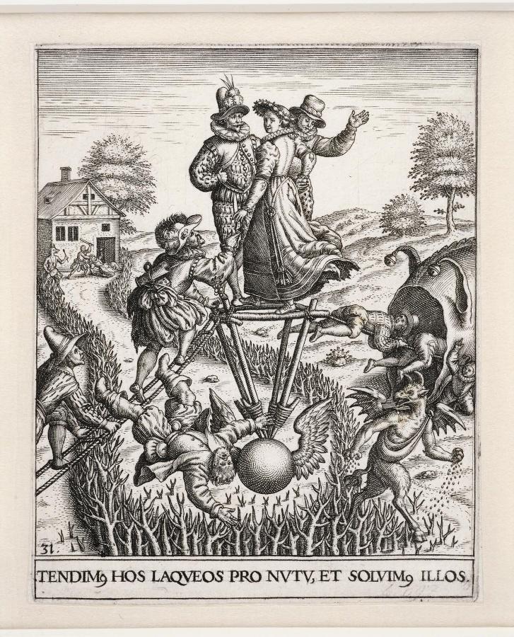 Emblemata saecularia ; TENDIM.HOS LAQUEUS PRO NUTU. ET SOLIM. ILLOS