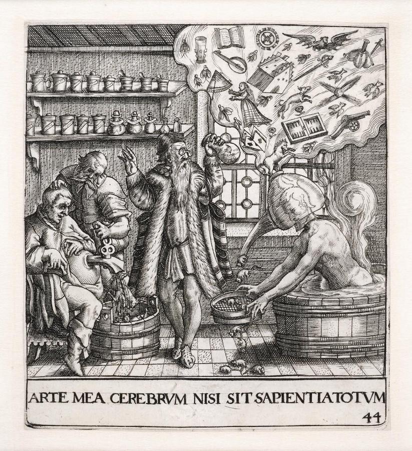 Emblemata saecularia (planche 44) ; ARTE MEA CEREBRUM NISI SIT SAPIENTIATOTUM