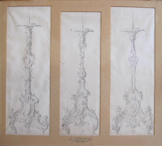 Candélabre ; Dessin d'orfèvrerie