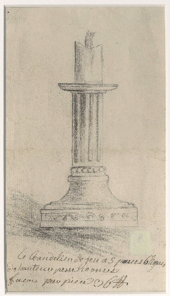 Flambeau de table ; Dessin d'orfèvrerie