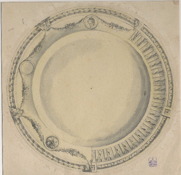 Plateau d'écuelle ; Dessin d'orfèvrerie