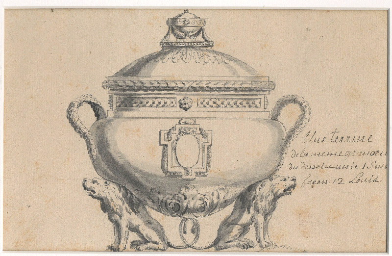 Terrine ; Dessin d'orfèvrerie