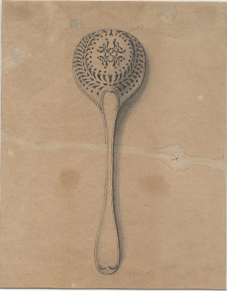Cuiller à sucre ; Dessin d'orfèvrerie