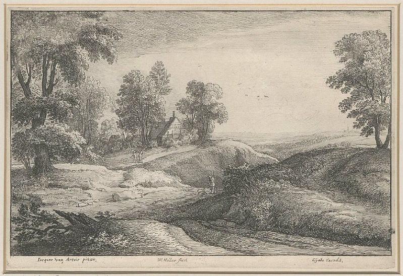 Ferme isolée ; Die beiden bauerhäuser auf dem hügel ; Paysage forestier