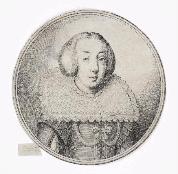 Portrait circulaire de femme ; Die frau mit scheibenkragen