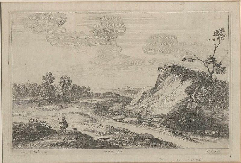 Chasseur ; Paysage avec scène campagnarde