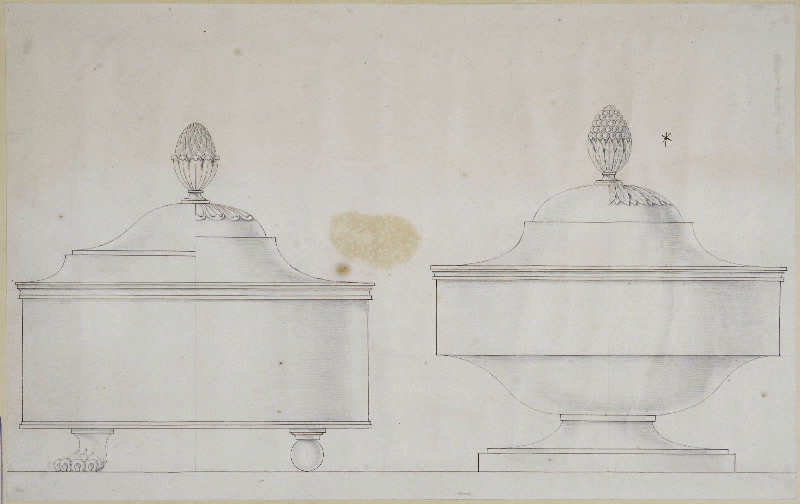 Ecuelle à bouillon ; Dessin d'orfèvrerie