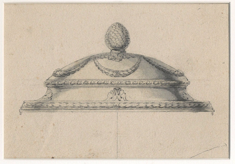 Cloche et son plat ; Dessin d'orfèvrerie