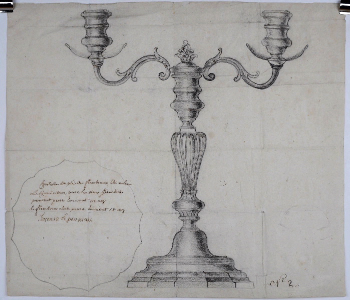 Candélabre ; Flambeau ; Dessin d'orfèvrerie