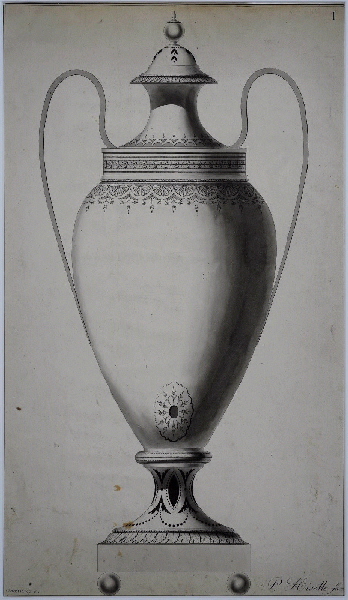 Vase ; Dessin d'orfèvrerie