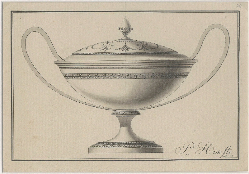 Soupière ; Dessin d'orfèvrerie