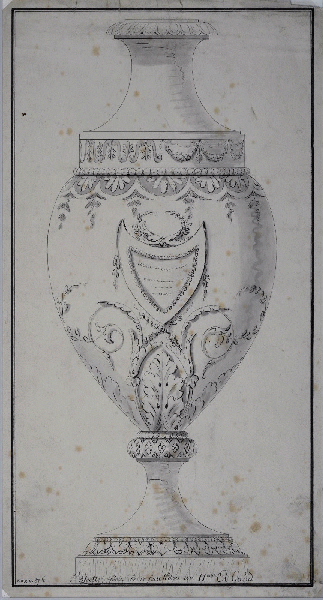 Vase ; Dessin d'orfèvrerie