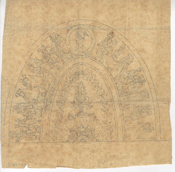 Bassin (bassin d'aiguière) ; Plat (bassin d'aiguière) ; Dessin d'orfèvrerie (bassin d'aiguière) ; Mariage de Napoléon et Marie-Louise (bassin d'aiguière)