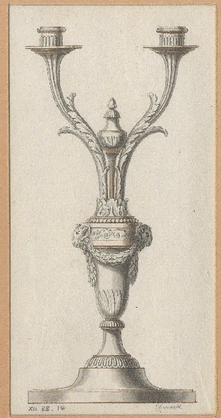 Flambeau ; Dessin d'orfèvrerie