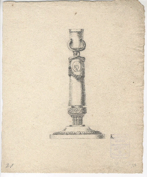 Flambeau ; Dessin d'orfèvrerie