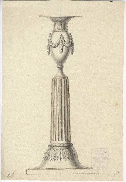 Flambeau ; Dessin d'orfèvrerie