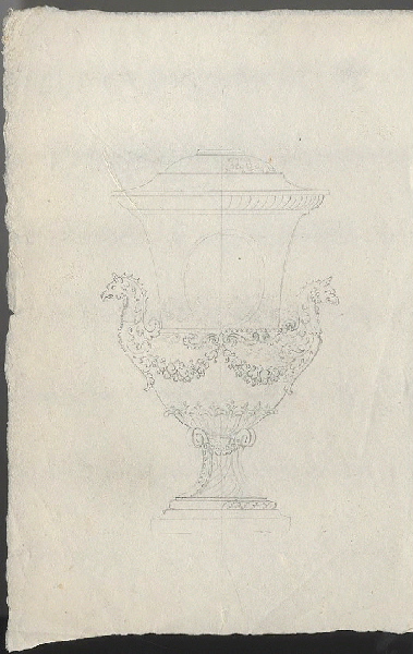 Vase ; Dessin d'orfèvrerie