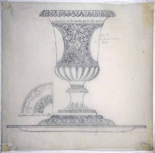 Coupe ; Vase ; Présentoir ; Dessin d'orfèvrerie