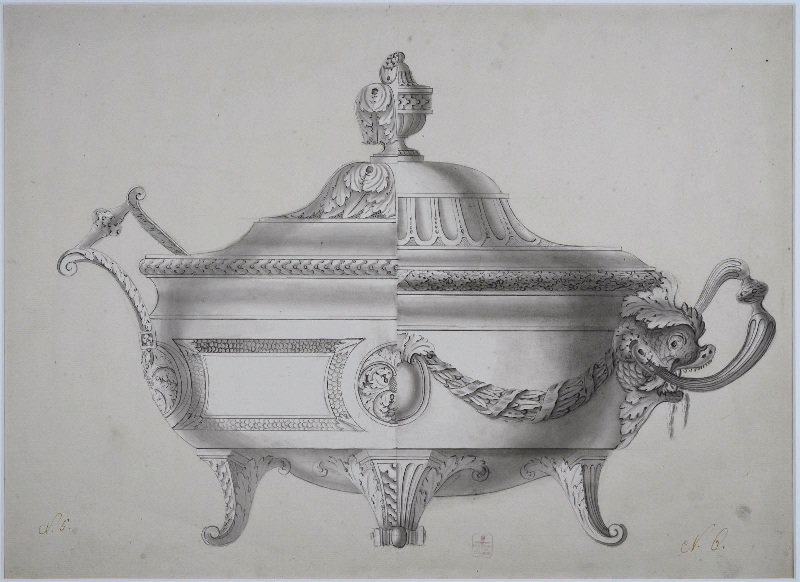 Légumier ; Pot à oille ; Dessin d'orfèvrerie