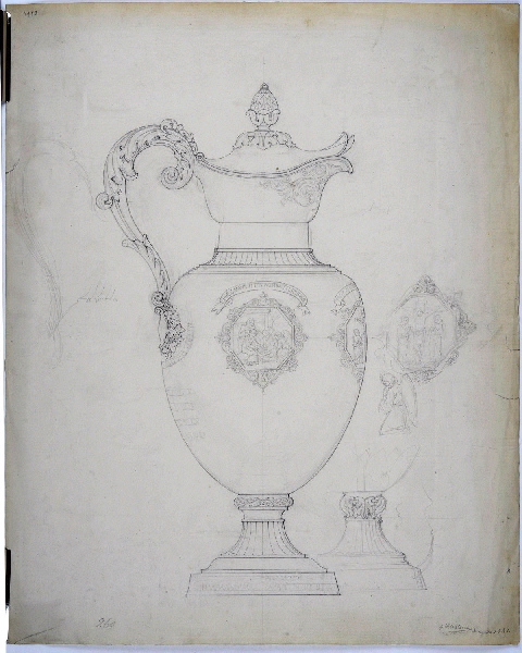 Aiguière ; Dessin d'orfèvrerie