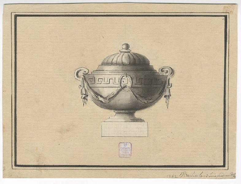 Vase couvert ; Dessin d'orfèvrerie