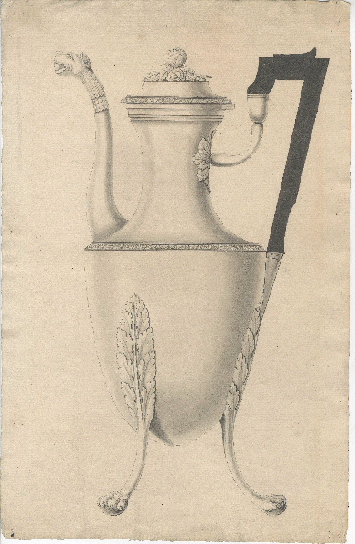 Verseuse ; Dessin d'orfèvrerie