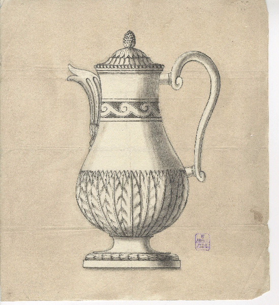 Cafetière ; Dessin d'orfèvrerie