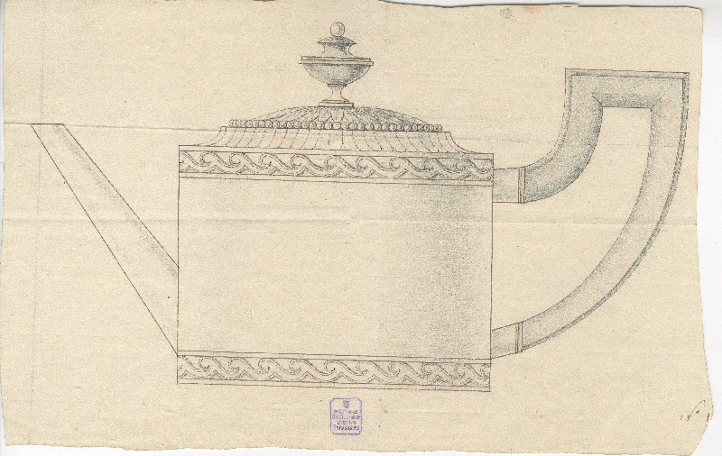Théière ; Dessin d'orfèvrerie