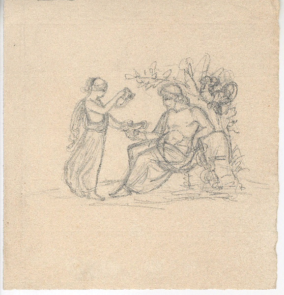 Scène mythologique ; Dessin d'orfèvrerie