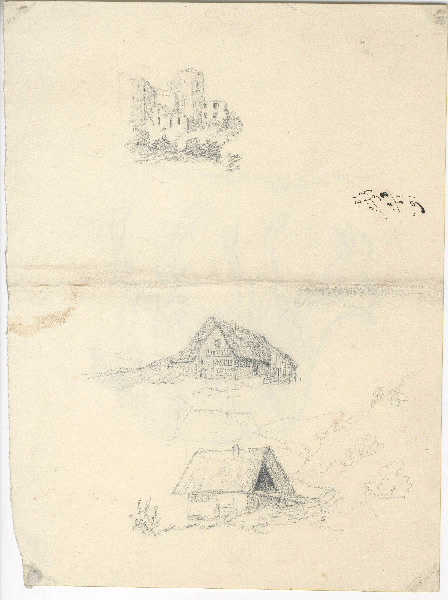 Paysage ; Ruine ; Dessin d'orfèvrerie
