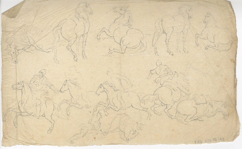 Cavaliers ; Scène de bataille ; Dessin d'orfèvrerie