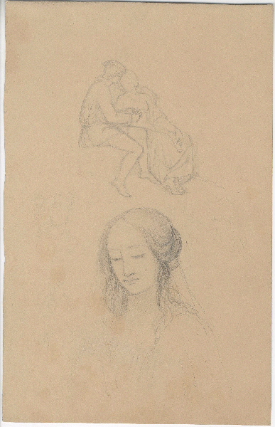 Jeune femme ; Couple ; Dessin d'orfèvrerie
