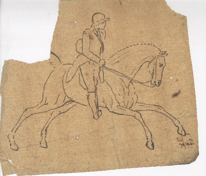 Cavalier ; Dessin d'orfèvrerie