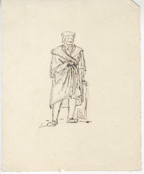 Homme debout ; Croquis ; Dessin d'orfèvrerie