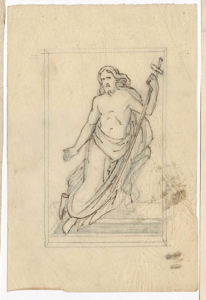 Saint Jean Baptiste ; Dessin d'orfèvrerie