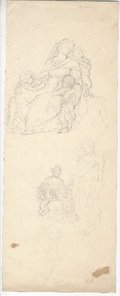 Croquis ; Scène mythologique ; Scène biblique ; Dessin d'orfèvrerie