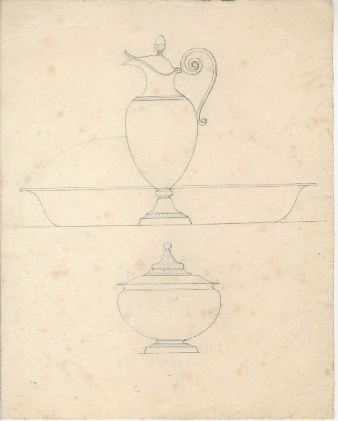 Aiguière ; Bassin ; Dessin d'orfèvrerie