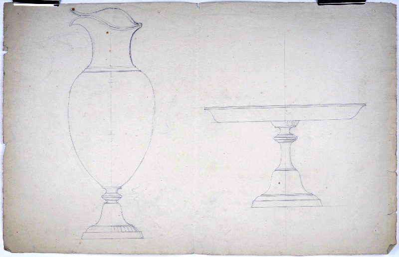 Aiguière ; Coupe ; Dessin d'orfèvrerie