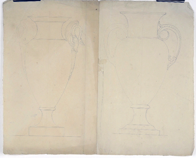 Vase ovoïde ; Dessin d'orfèvrerie