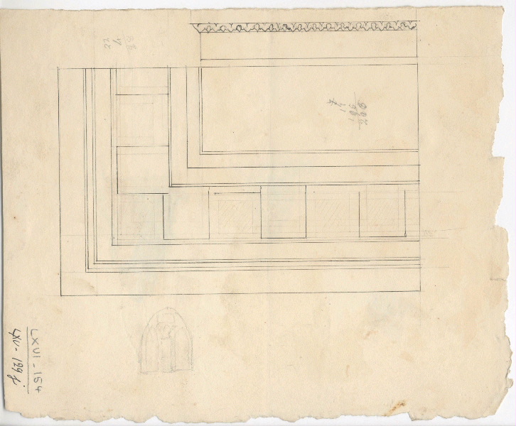 Etude ; Palmette ; Dessin d'orfèvrerie