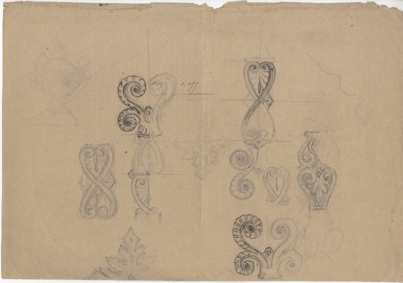 Etude ; Vase ; Dessin d'orfèvrerie