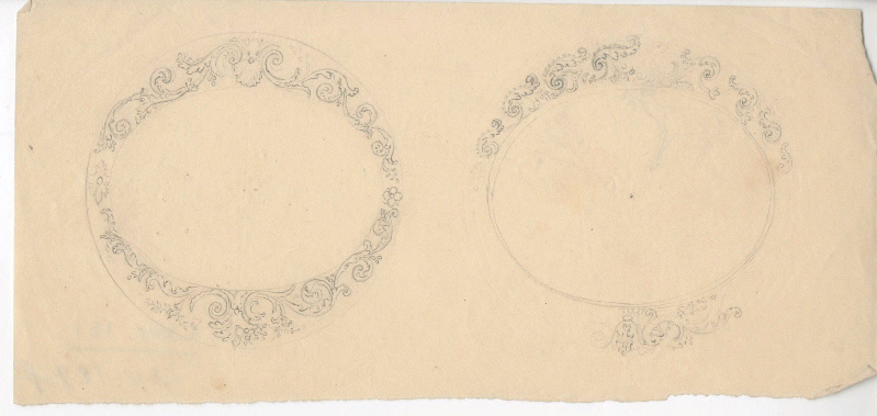 Motif décoratif ; Médaillon ; Scène de chasse ; Dessin d'orfèvrerie