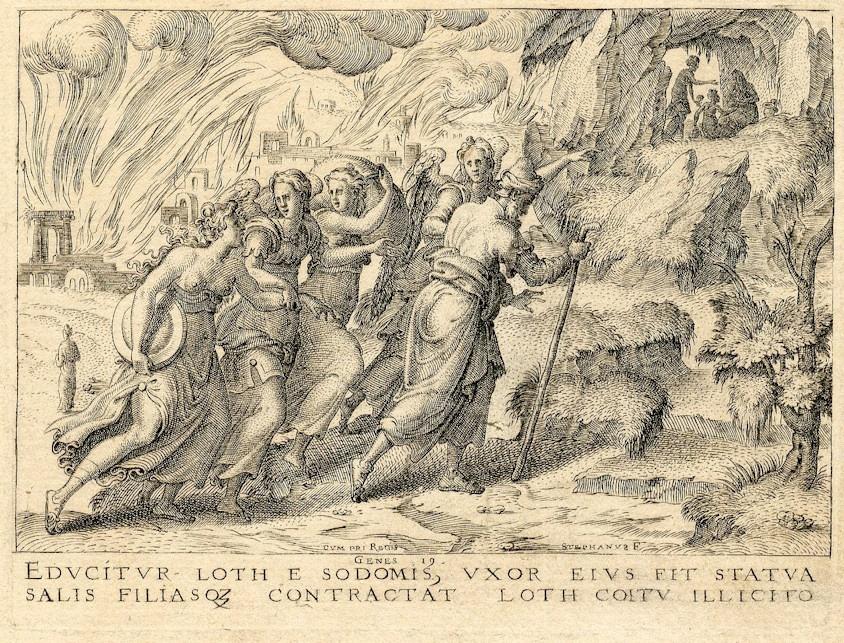 Histoire de la Genèse (20) : Les deux anges emmenant Loth et ses filles hors de Sodome