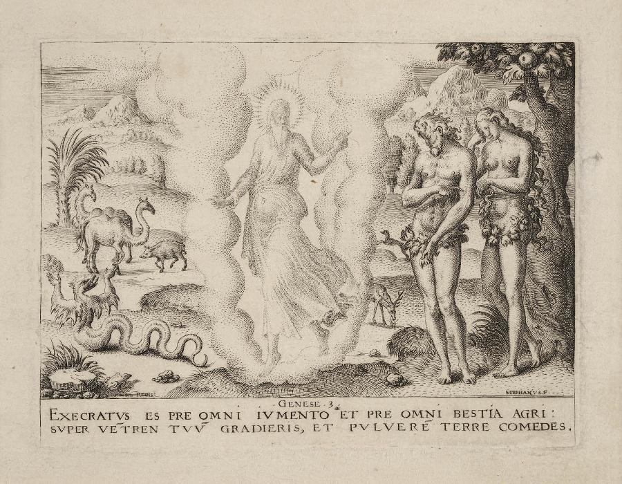 Histoire de la Genèse (05) : Dieu reprochant à Adam et Eve leur péché et maudissant le serpent