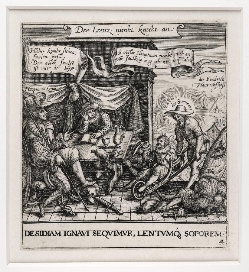 Emblemata saecularia (planche 4) ; DE SIDIAM IGNAUI SEQUIMUR, LENTUMQ SOPOREM