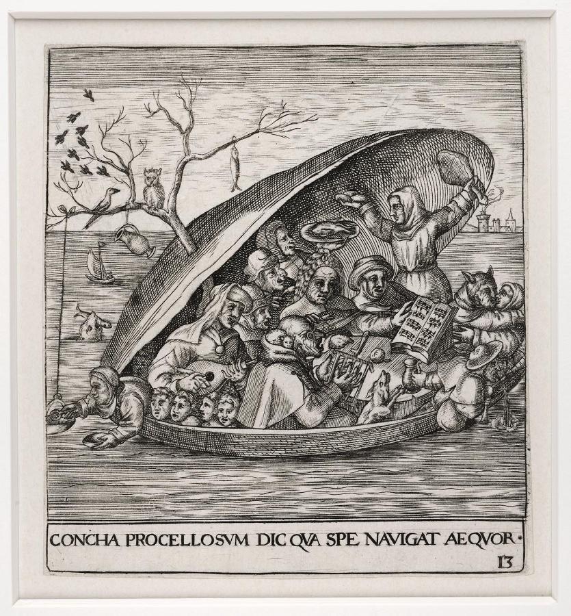 Emblemata saecularia (planche 13) ; CONCHA PROCELLOSUM DIC QUA SPE, NAVIGAT AEQUOR