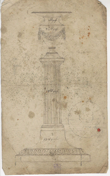 Flambeau ; Dessin d'orfèvrerie